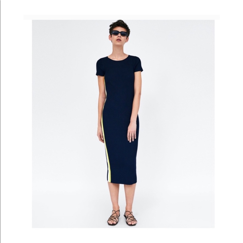 ZARA T-shirt Ribbed Dress - Picture 2 of 5